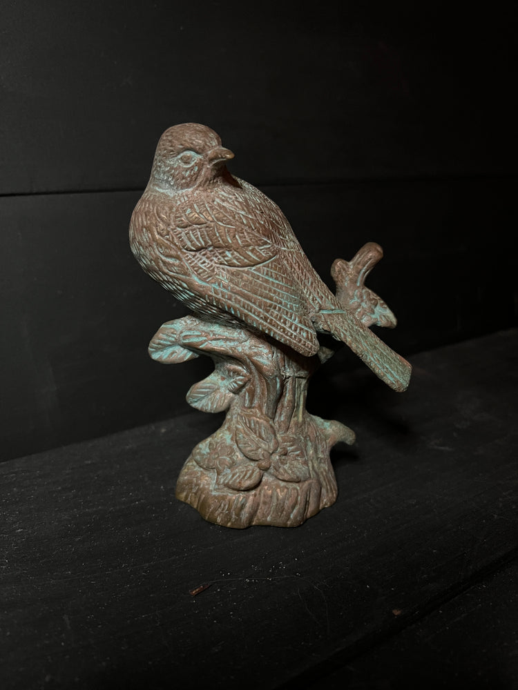 Vintage Bronze Bird Statue