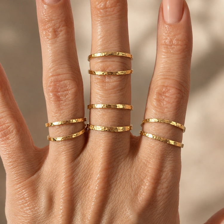 14K Gold Filled Double Band Cuff Ring