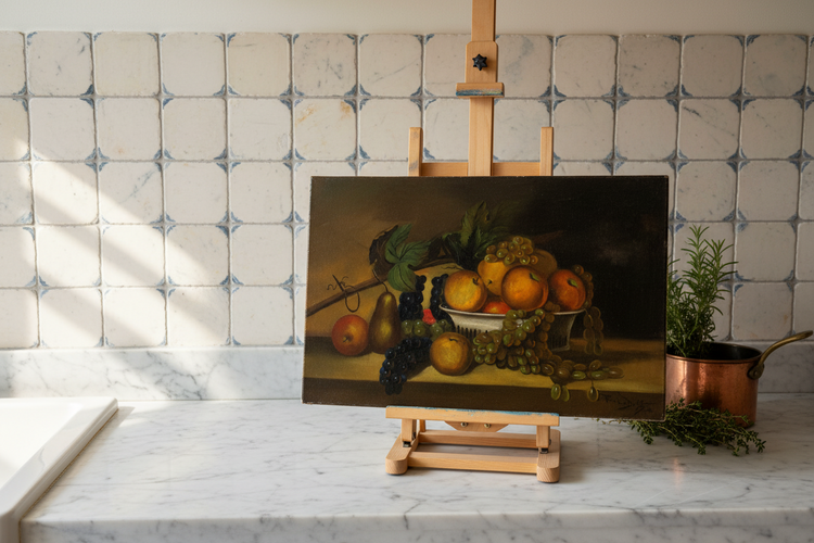 Antique Fruit Still Life Oil Panting