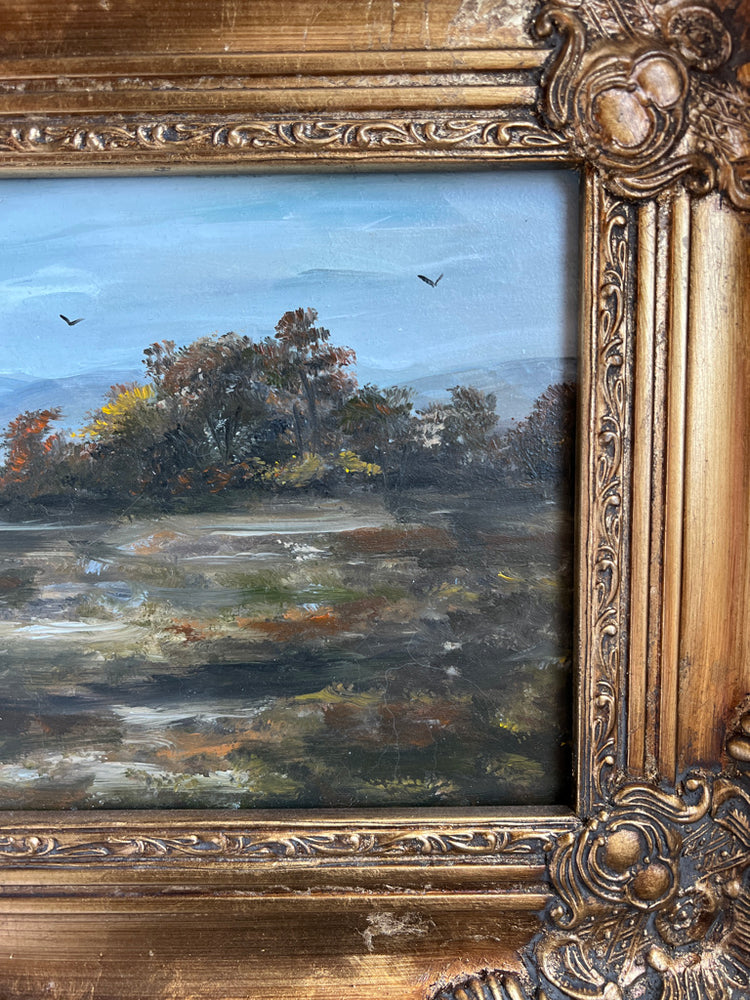 Vintage Frame with Original Landscape Oil Painting