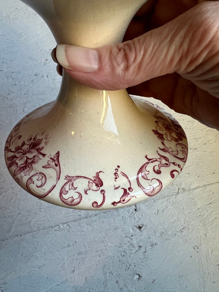 Antique French Ironstone Red Compote