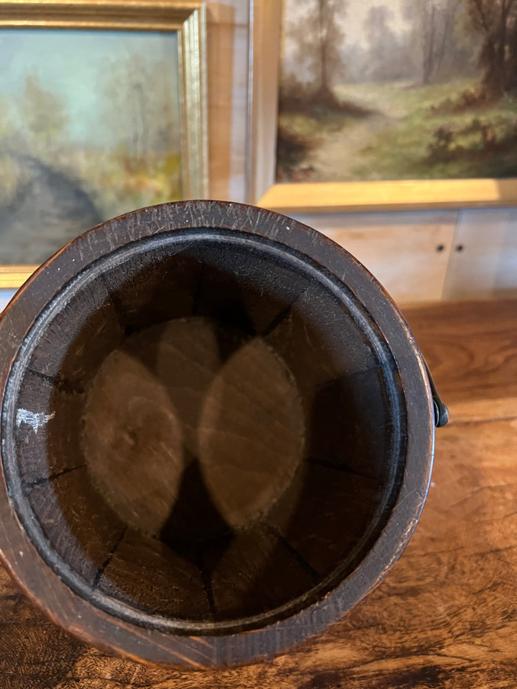English Antique Oak Biscuit Barrel