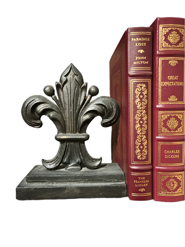 Set of 2 Vintage Fleur de Lis Bookends