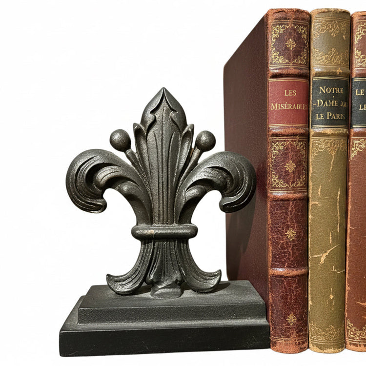 Set of 2 Vintage Fleur de Lis Bookends