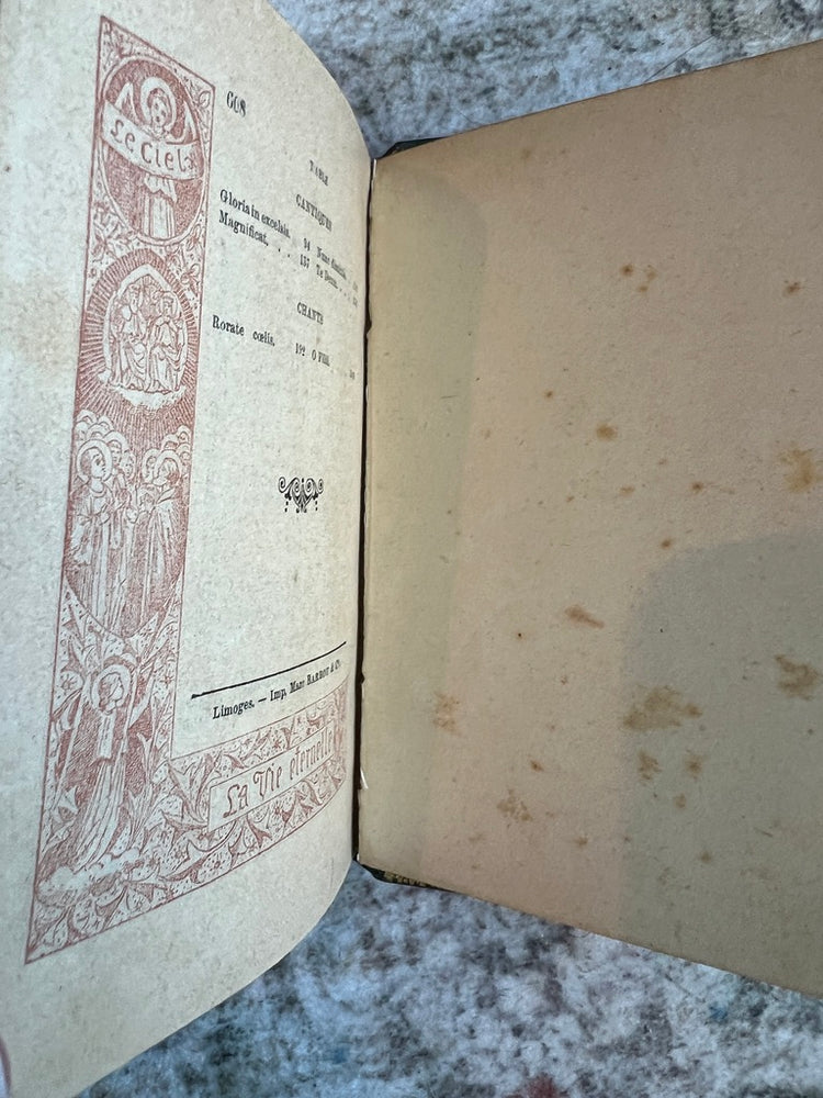 Antique French Green Leather Bound Missel Book, 1893