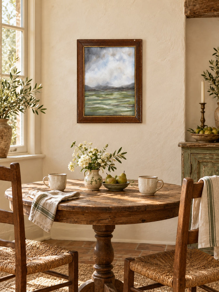 Original Landscape Oil Painting, Solid Wood Vintage Frame