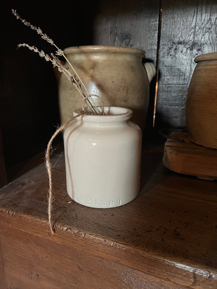 Antique Vintage French LAB Lagny Mustard Jar