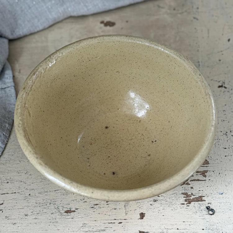 Antique American Yellow Stoneware Bowl