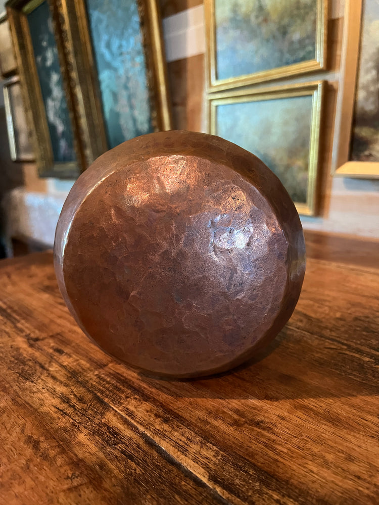 Antique Hammered Copper Cauldron