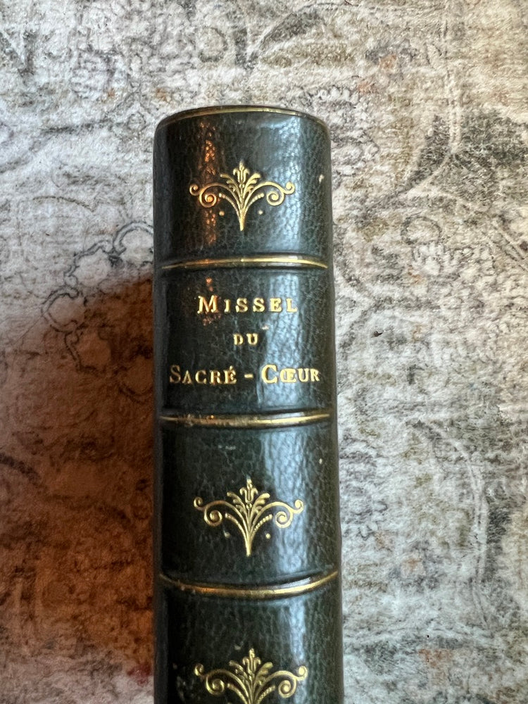 Sacre Coeur Antique French Green Leather Bound Missel Book, 1893