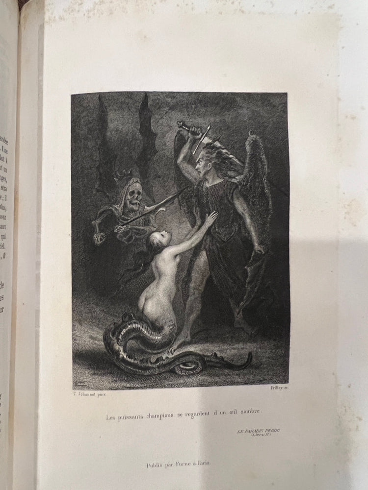 1863 Antique French Book, Milton's Paradise Lost