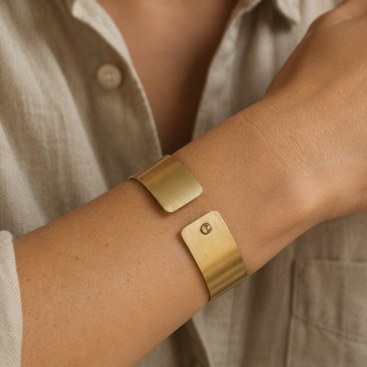 Diamond Wide Cuff Bracelet