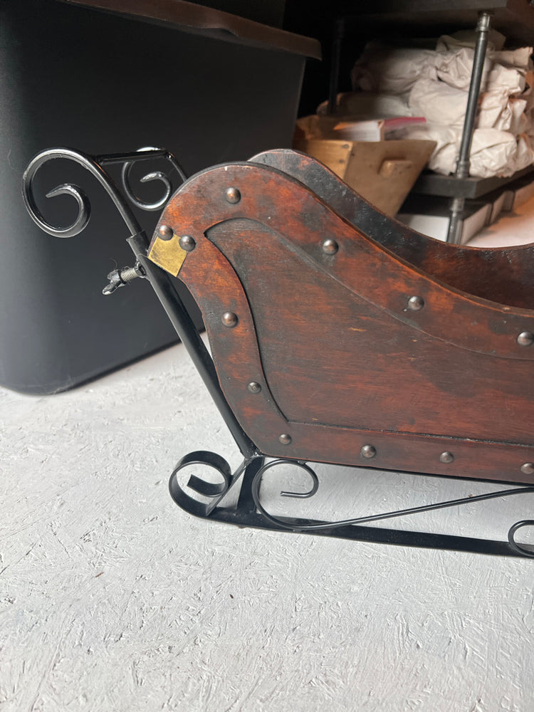 Vintage Wood and Metal Winter Sleigh
