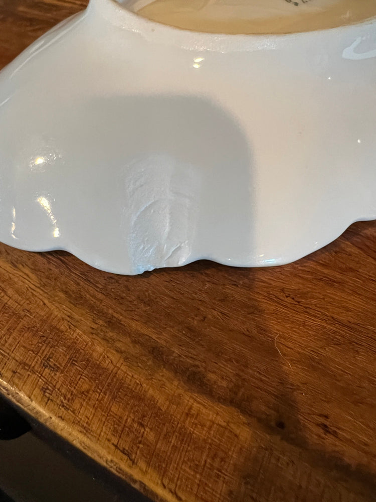 Antique French White Ironstone Ravier Dish