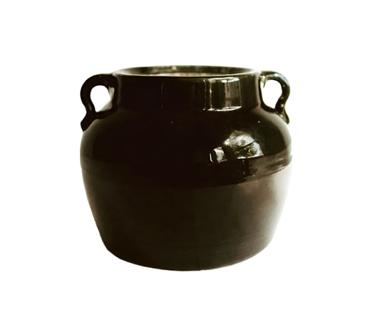 Vintage Black Bean Pot Pottery