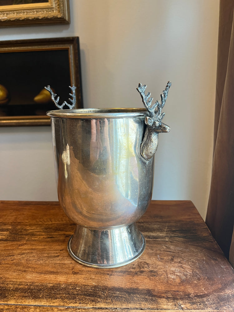 Vintage Silver Deer Stag Wine / Ice Bucket