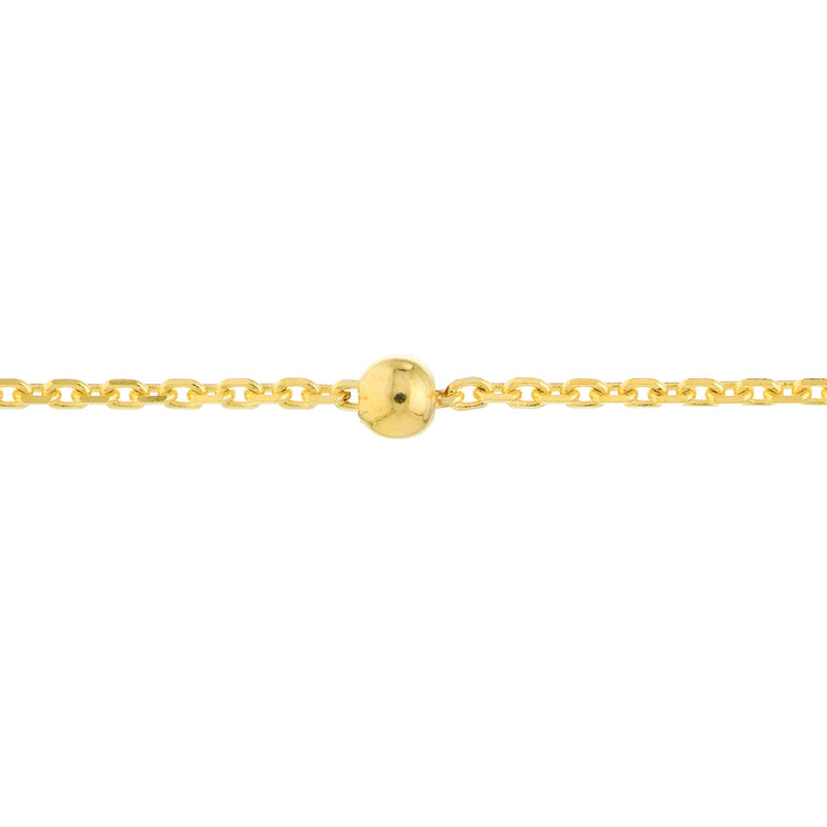 14K Gold Bead Station Chain Bracelet