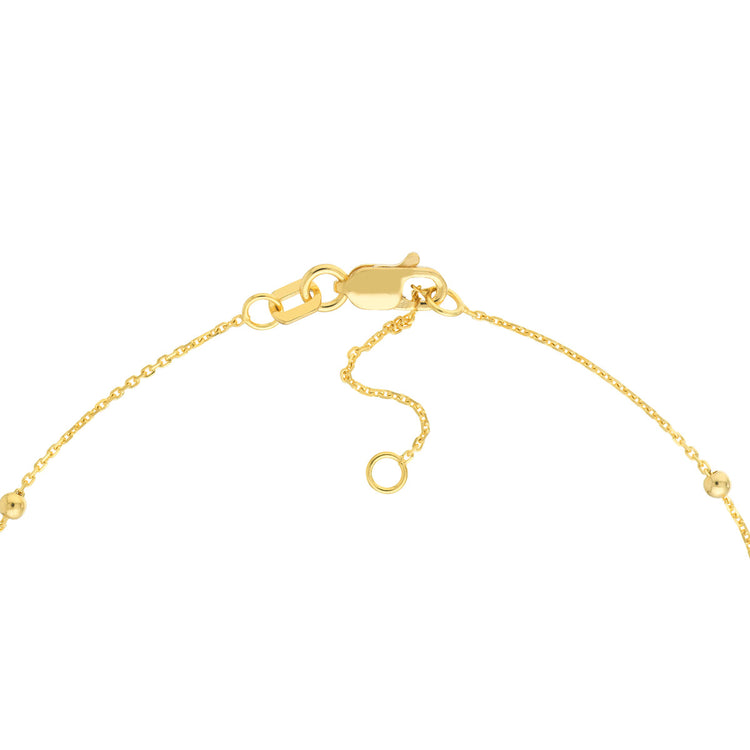 14K Gold Bead Station Chain Bracelet