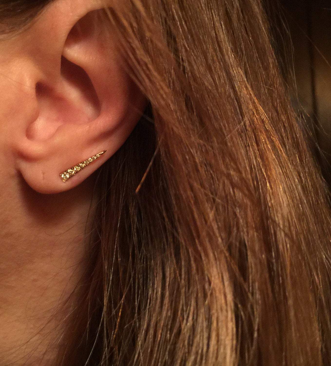 14K Gold Diamond Spike Stud Earrings | Avie Fine Jewelry