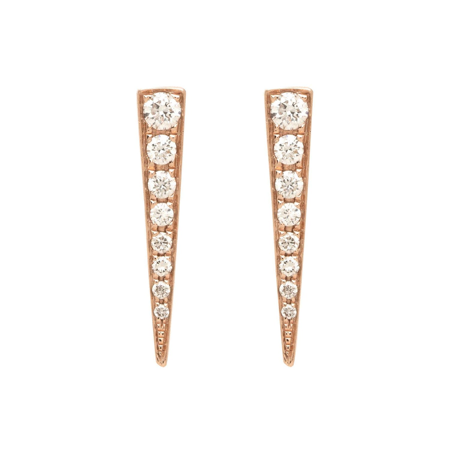 14K Rose Gold Diamond Spike Stud Earrings | Avie Fine Jewelry