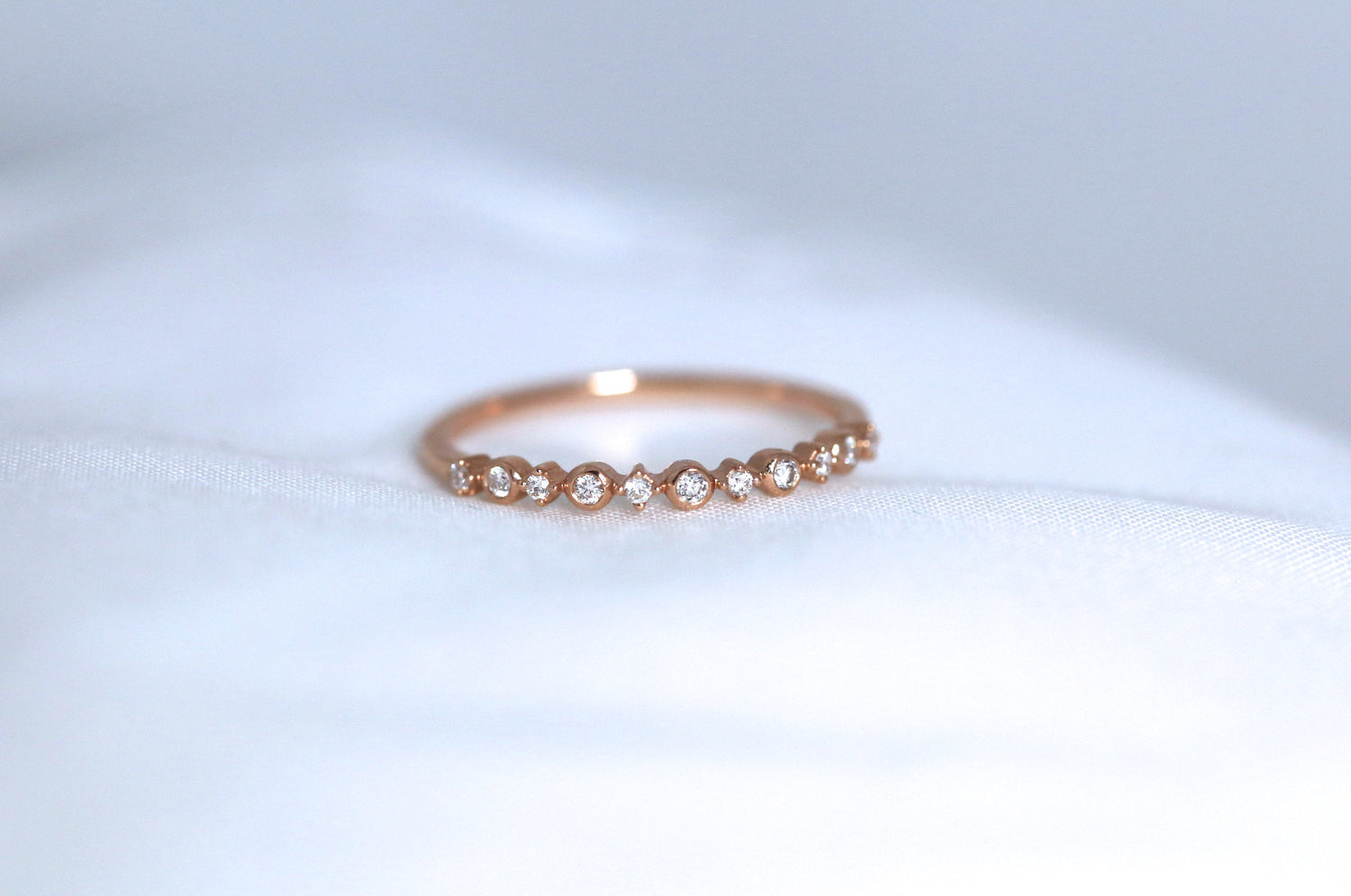 14K Gold Diamond Half Eternity Stacking Ring | Avie Fine Jewelry