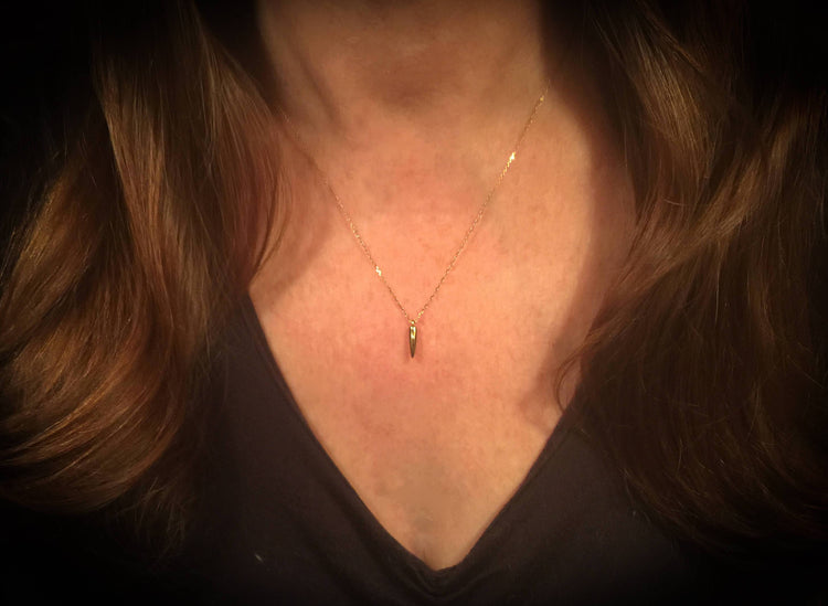 14K Gold Spike Pendent Necklace | Avie Fine Jewelry