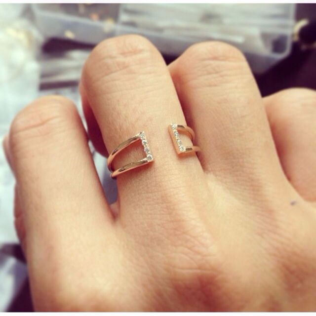 14K Gold Diamond Buckle Ring