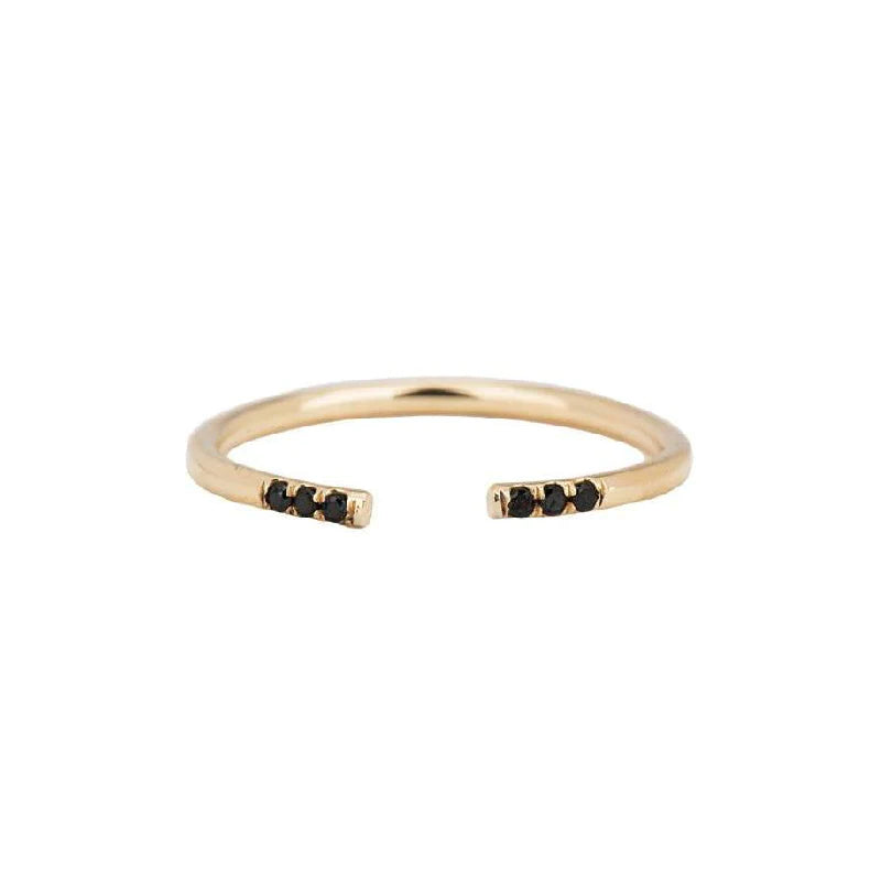 14K Gold Diamond Open Cuff Stacking Ring | AVIE Fine Jewelry