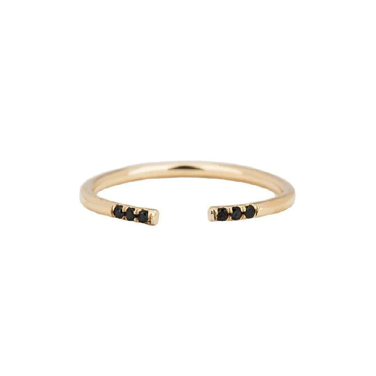 14K Gold Diamond Open Cuff Stacking Ring | AVIE Fine Jewelry
