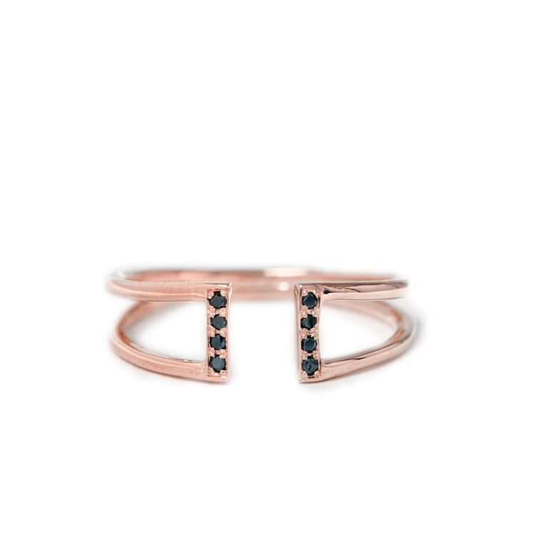 14K Gold Diamond Buckle Ring