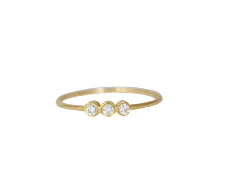 14K Three Diamond Stacking Ring | Size 7