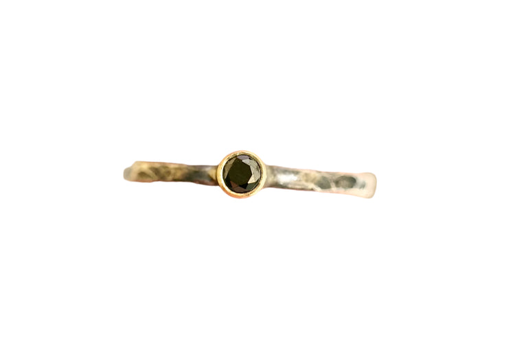 Blackened Sterling Silver Black Diamond Ring