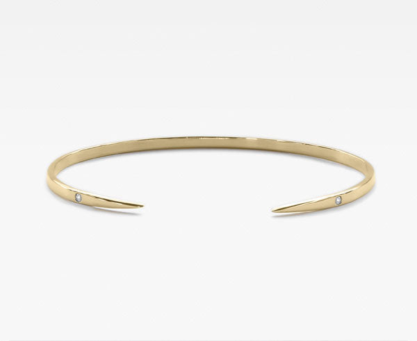 14K Gold Diamond Spike Cuff Bracelet