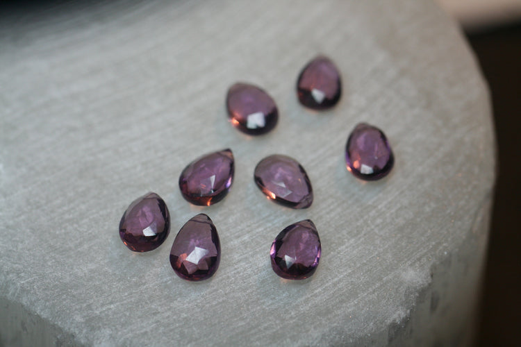 Plum Quartz Chandelier Hoop Earrings