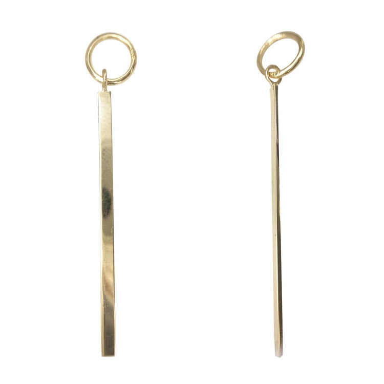 14K Gold Long Bar Charms | Hoop Add On