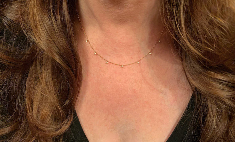 14K Gold Diamond Dangles Necklace | Avie Fine Jewelry