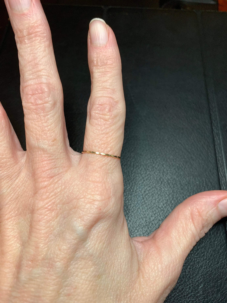 Almost There 14K Gold Hammered Stacking Ring | Avie Fine Jewelry