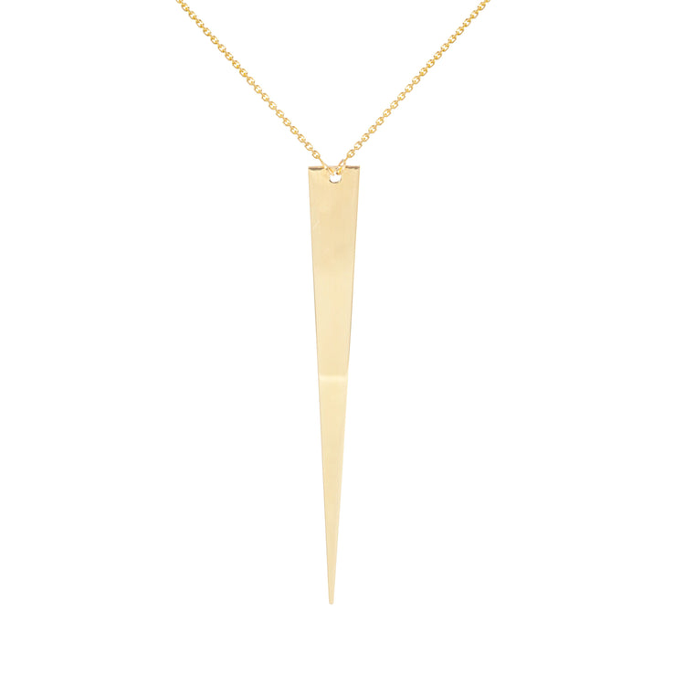 14K Gold Long Triangle Spike Necklace | Avie Fine Jewelry