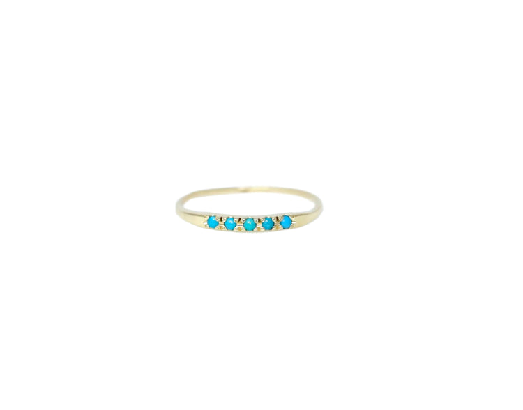 14K Gold Natural Turquoise Ring | AVIE Fine Jewelry