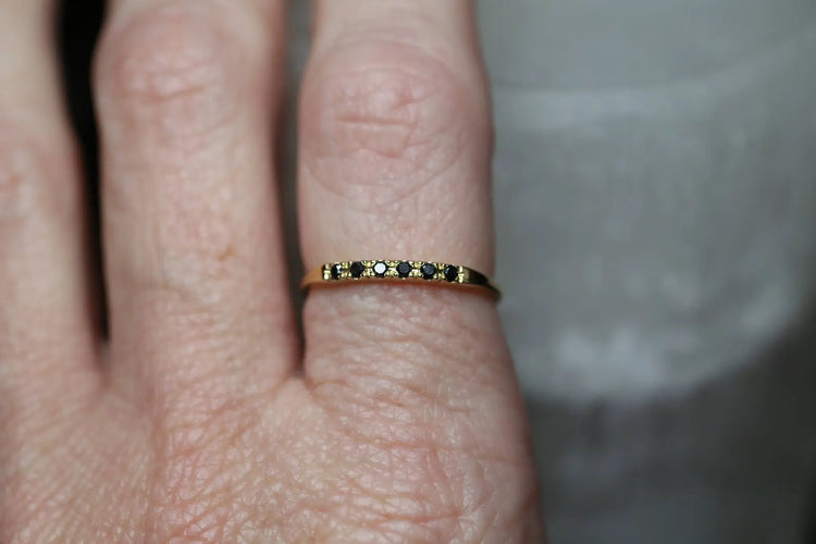 14K Gold Black Diamond Ring | AVIE Fine Jewelry