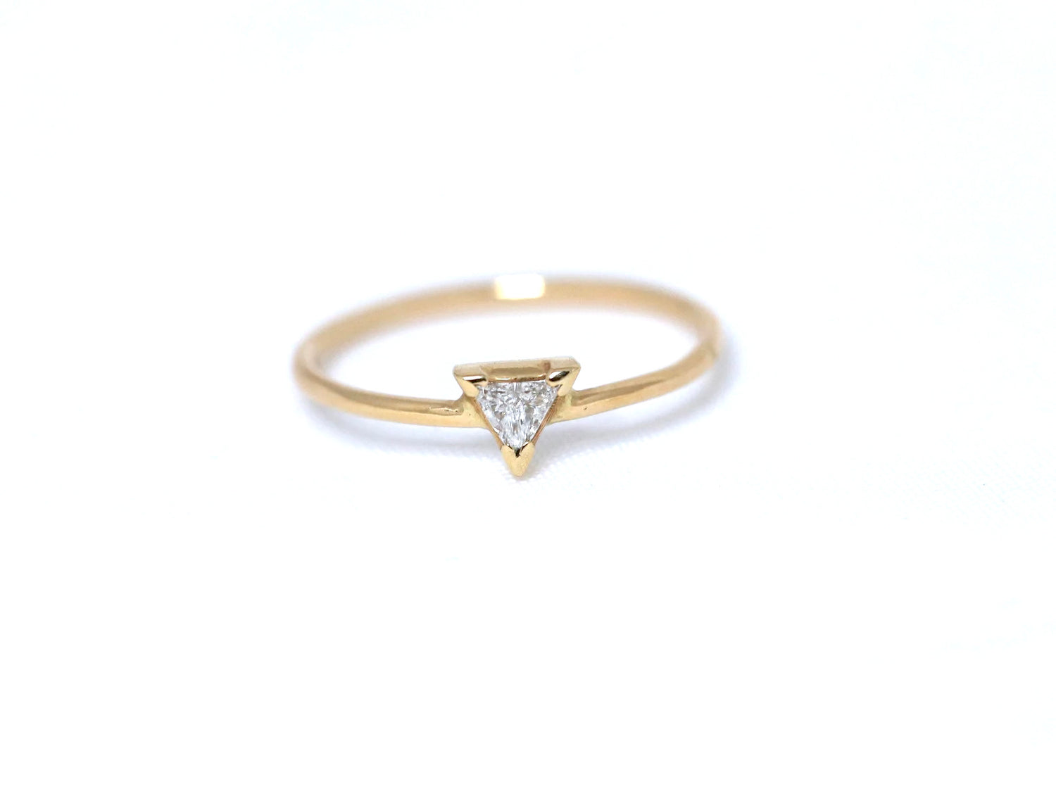 14K Gold Diamond Triangle Ring | AVIE Fine Jewelry