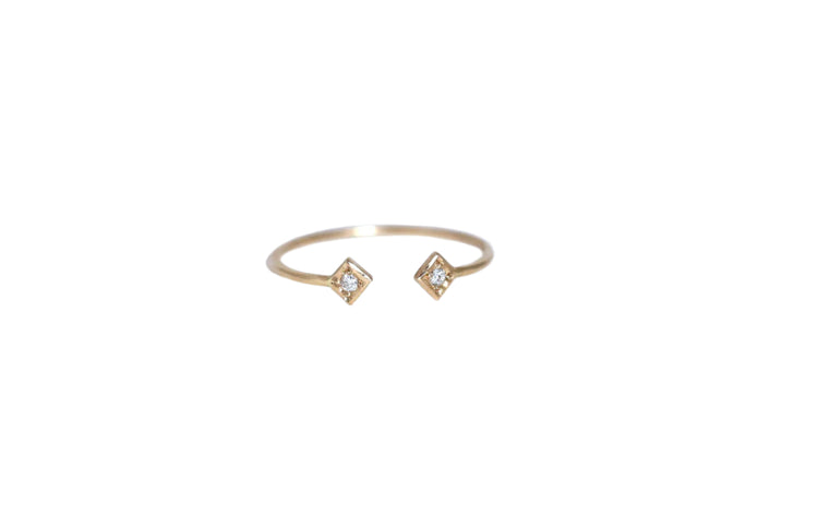 14K Gold Diamond Open Cuff Ring | AVIE Fine Jewelry