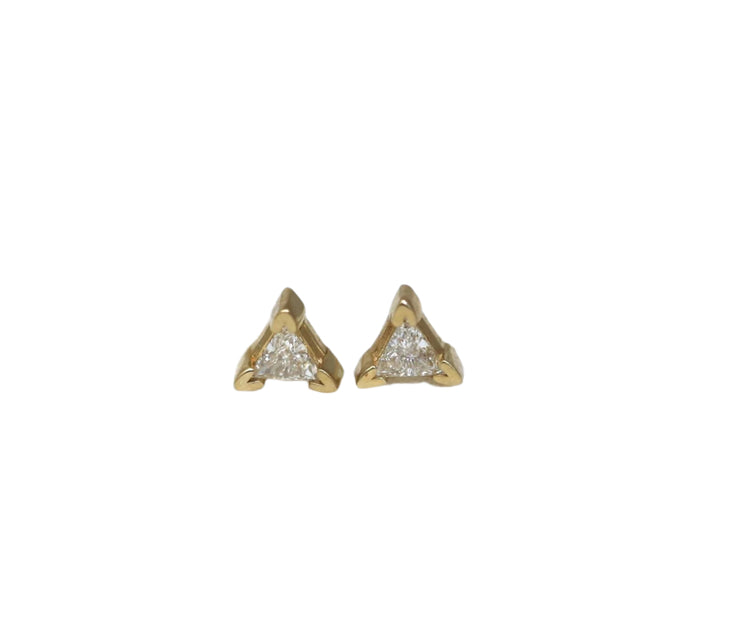 14K Gold Triangle Diamond Stud Earrings | Avery Blake Jewelry