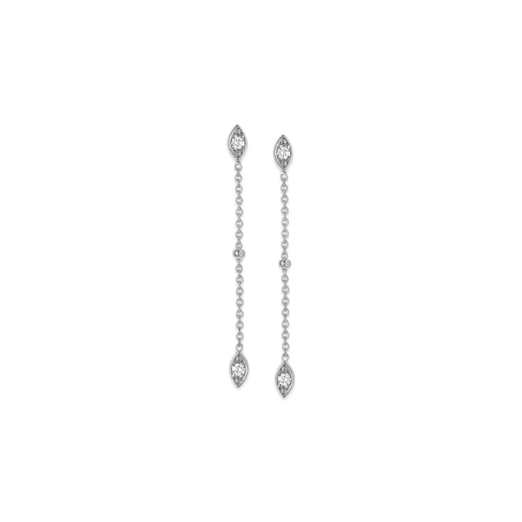 14K White Gold Marquise Diamond Drop Earrings | AVIE Fine Jewelry