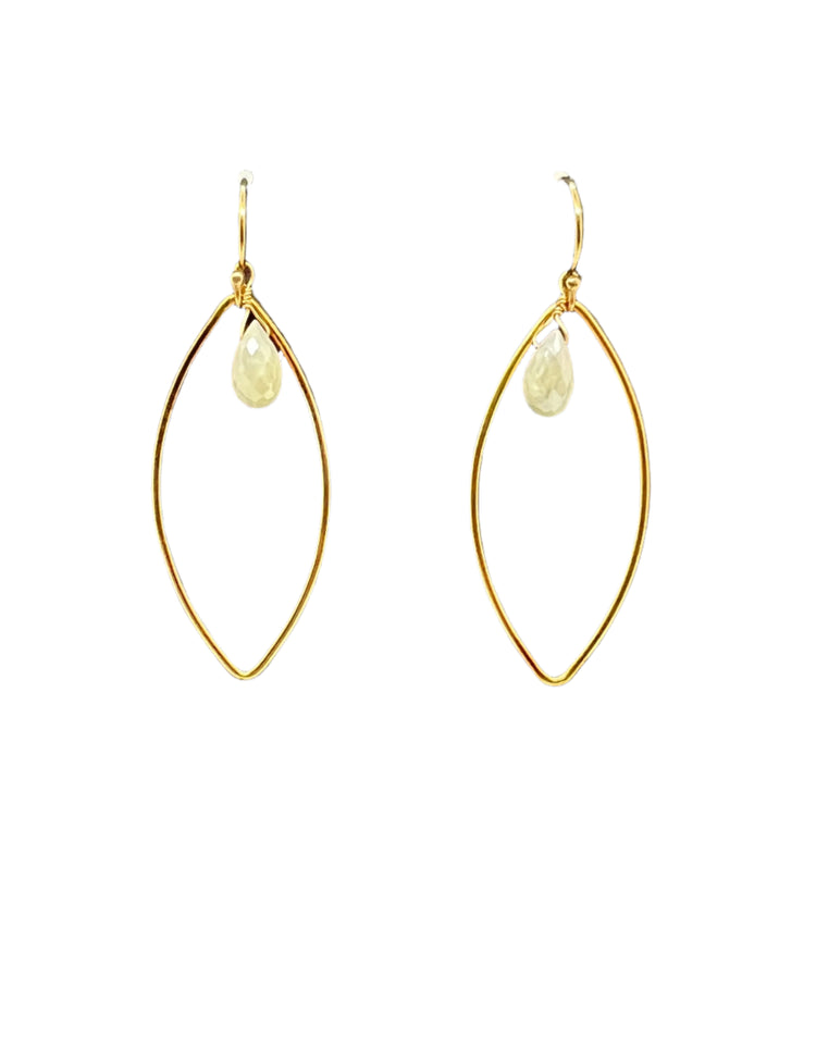 White Silverite Gold Drop Earrings | Avery Blake Jewelry