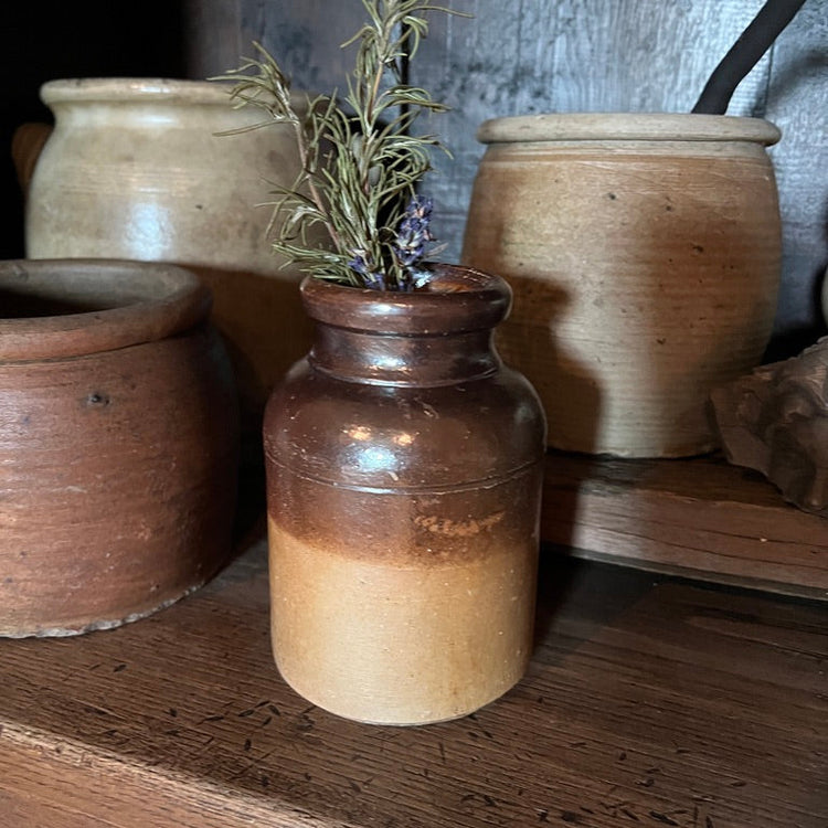 Antique English Fulham London Pottery Preserve Pot