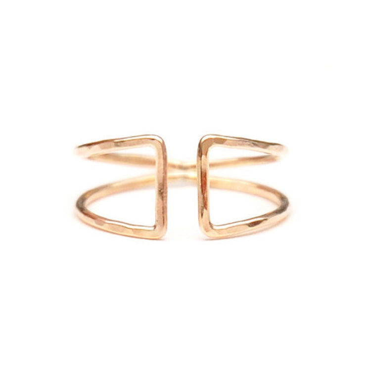 14K Rose gold open Buckle Ring