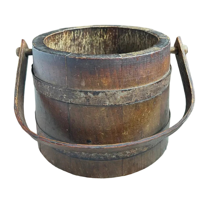 Antique Vermont Maple Bucket with Handle