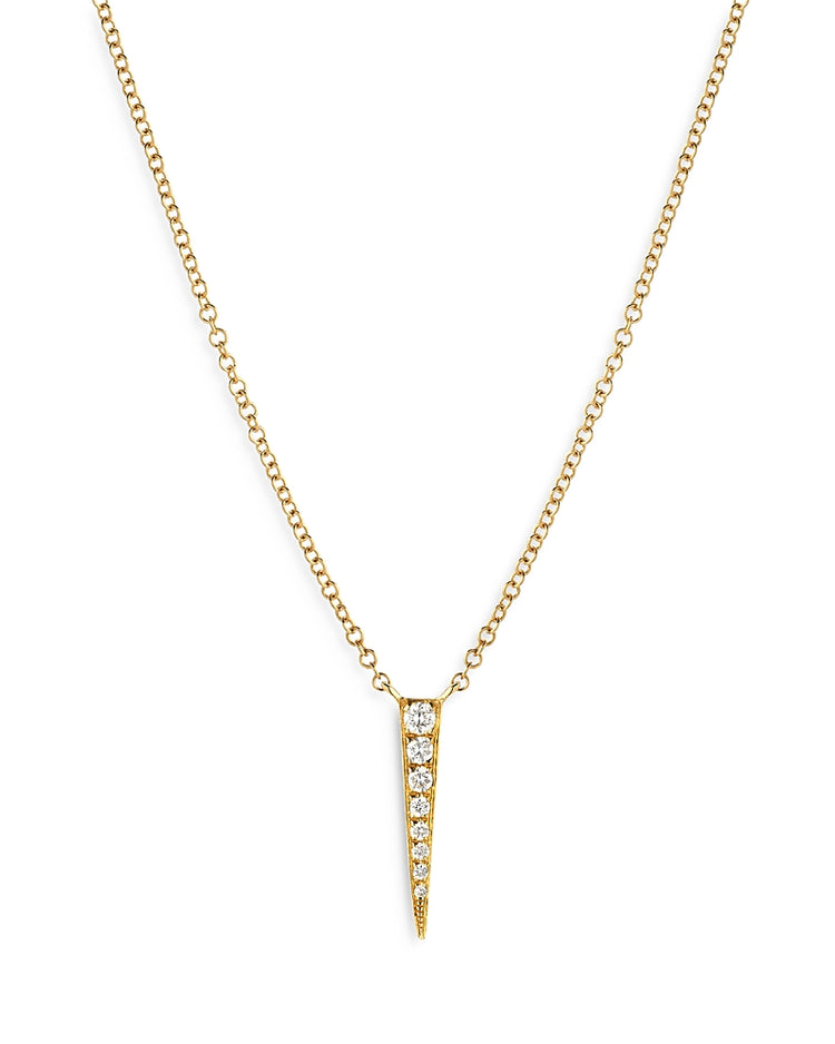 14K Gold Pave Diamond Spike Necklace