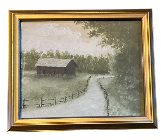 Moody Black Farmhouse Print in Vintage Gold Frame